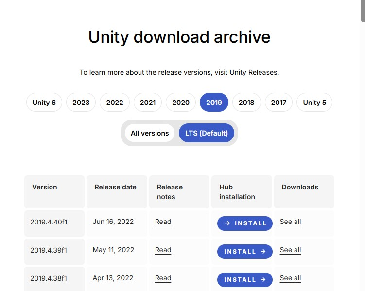 For this example, 2019's LTS is installed